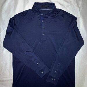 "Greyson Omaha Long Sleeve Polo Navy"